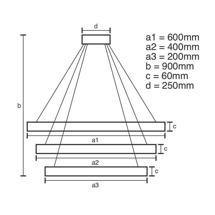 LED Fényerőszabályzós csillár kábellel LED/165W/230V 3000-6500K átm. 60 cm + távirányító