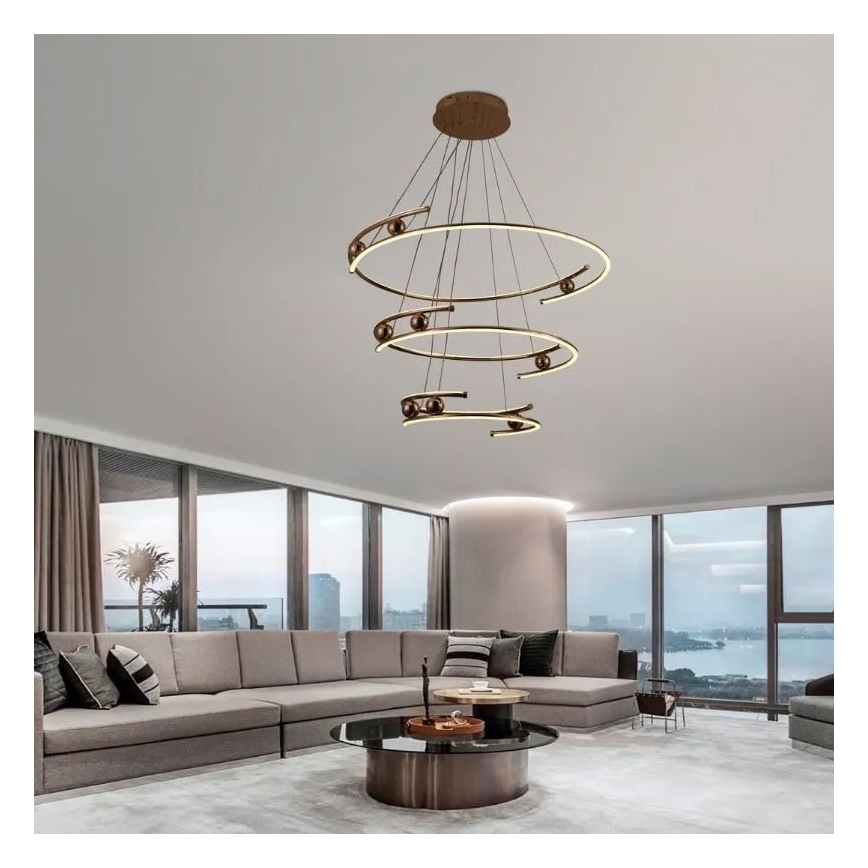 LED Fényerőszabályzós csillár kábellel LED/170W/230V 3000-6500K átm. 80 cm + távirányító