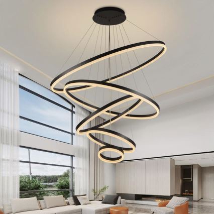 LED Fényerőszabályozható csillár kábellel LED/210W/230V 3000-6500K átm. 100 cm + távirányító