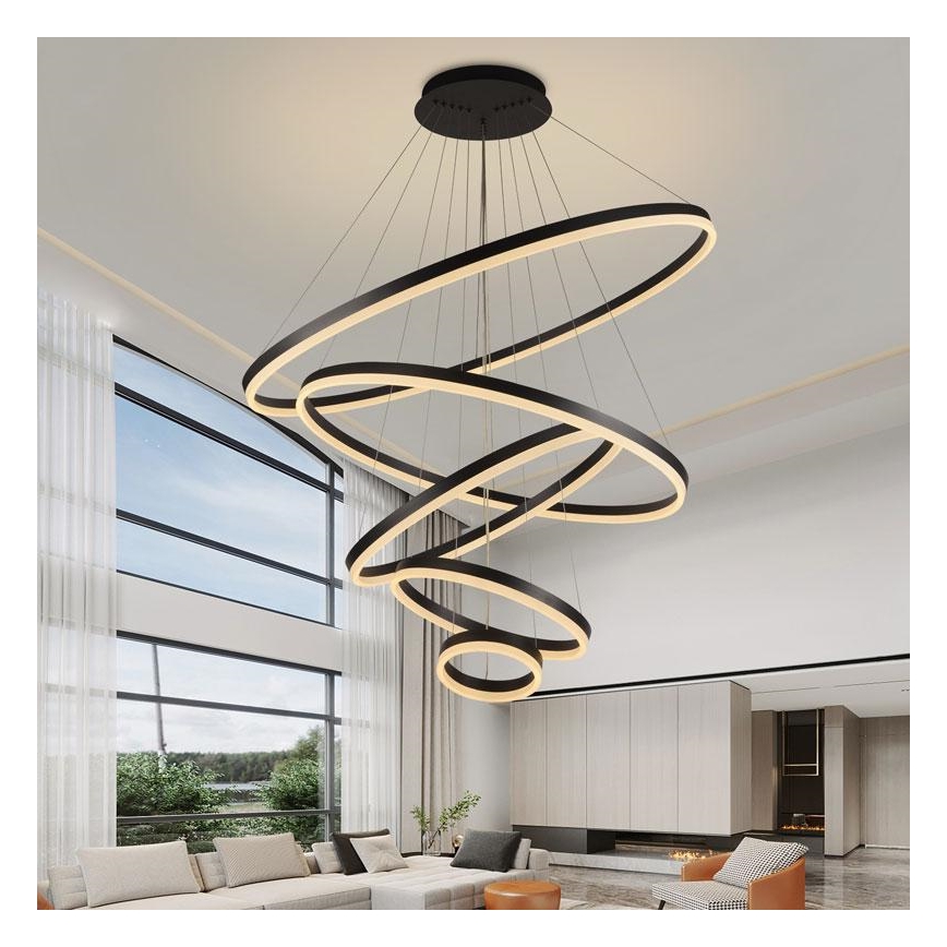 LED Fényerőszabályozható csillár kábellel LED/210W/230V 3000-6500K átm. 100 cm + távirányító