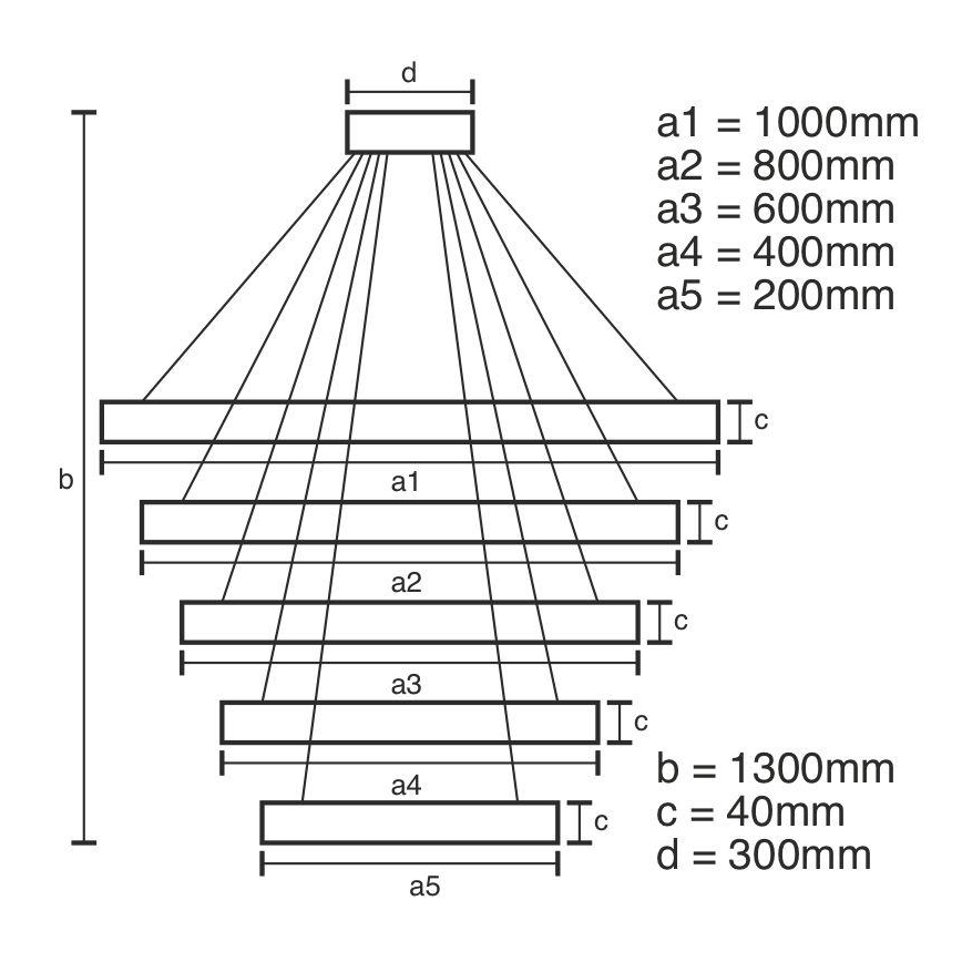 LED Fényerőszabályozható csillár kábellel LED/210W/230V 3000-6500K átm. 100 cm + távirányító