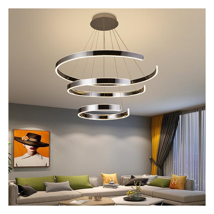 LED Fényerőszabályzós csillár kábellel LED/220W/230V 3000-6500K átm. 80 cm + távirányító