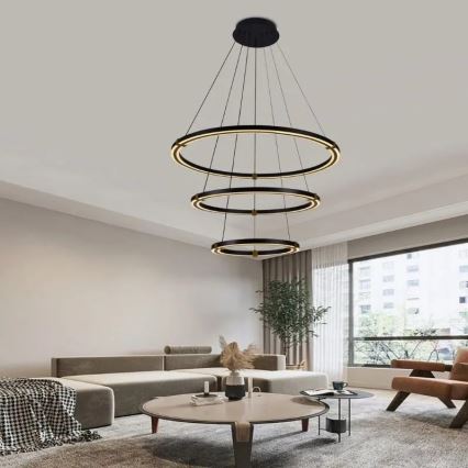 LED Fényerőszabályzós csillár kábellel LED/235W/230V 3000-6500K átm. 80 cm + távirányító