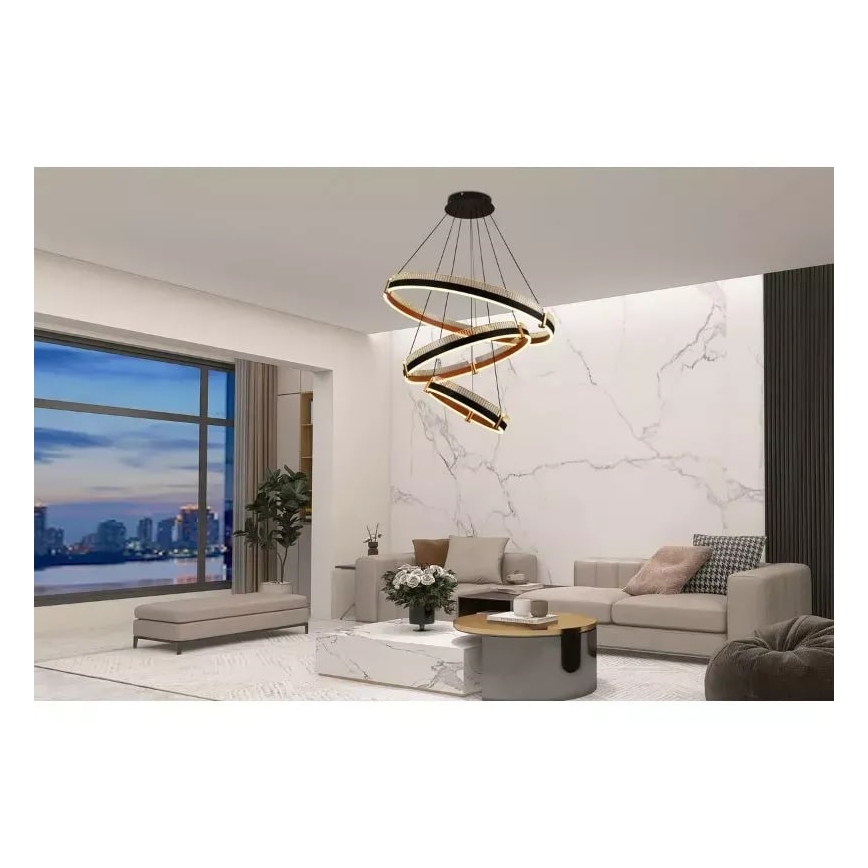 LED Fényerőszabályzós csillár kábellel LED/240W/230V 3000-6500K átm. 80 cm + távirányító