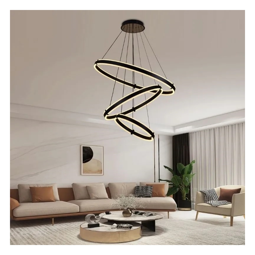 LED Fényerőszabályzós csillár kábelre szerelve LED/250W/230V 3000-6500K átm. 80 cm + távirányító