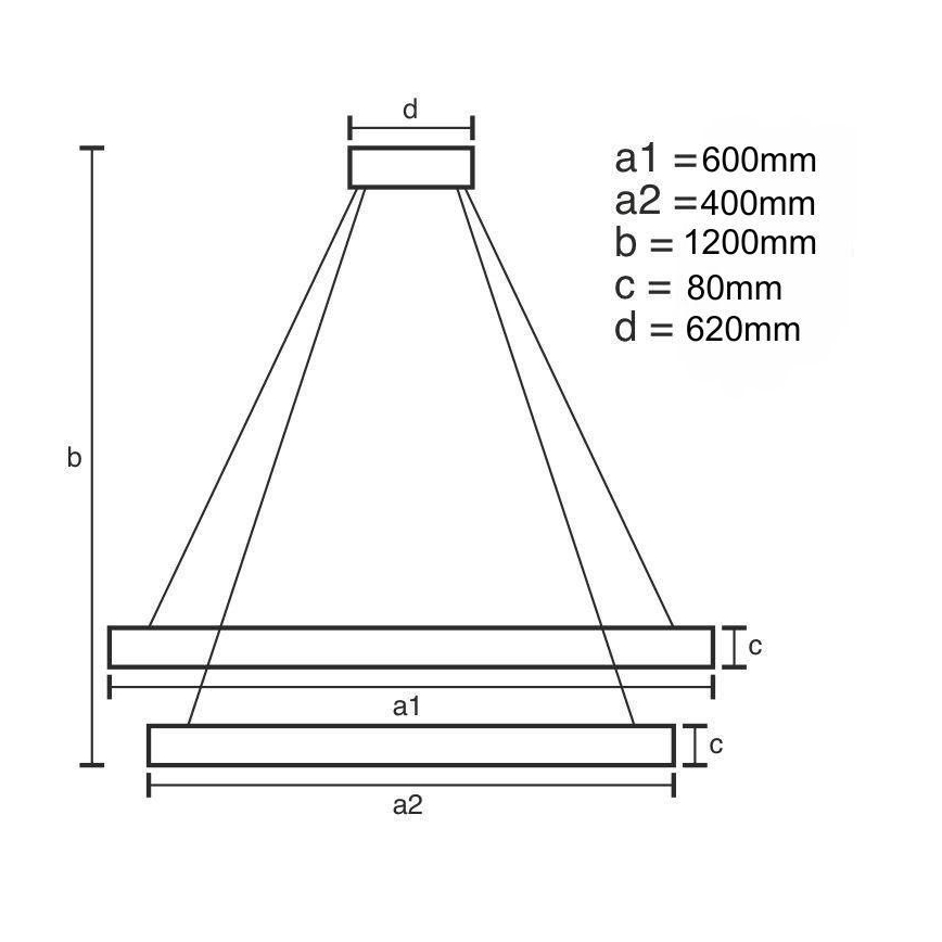 LED Fényerőszabályzós csillár kábellel LED/50W/230V 3000-6500K + távirányító