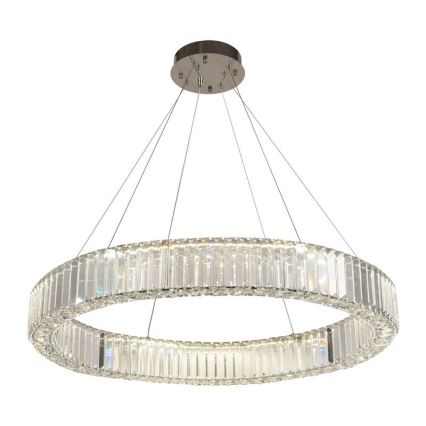 LED állítható fényerejű kristály csillár kábelre LED/50W/230V 3000-6500K fényes króm + távirányító