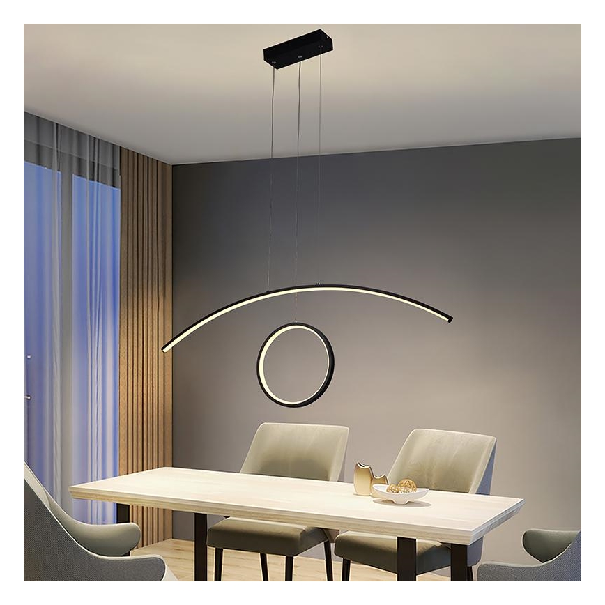 LED állítható fényerejű csillár kábelen LED/55W/230V 3000-6500K + távirányítóval