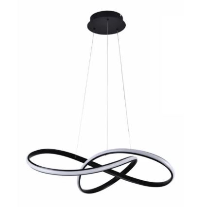 LED Fényerőszabályzós csillár kábelre szerelve LED/70W/230V 3000-6500K átm. 60 cm fekete + távirányító