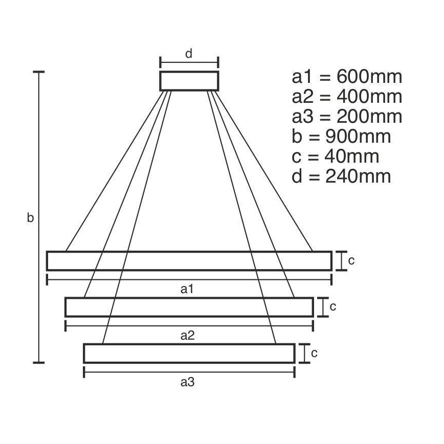 LED Fényerőszabályzós csillár kábellel LED/85W/230V 3000-6500K átm. 60 cm + távirányító