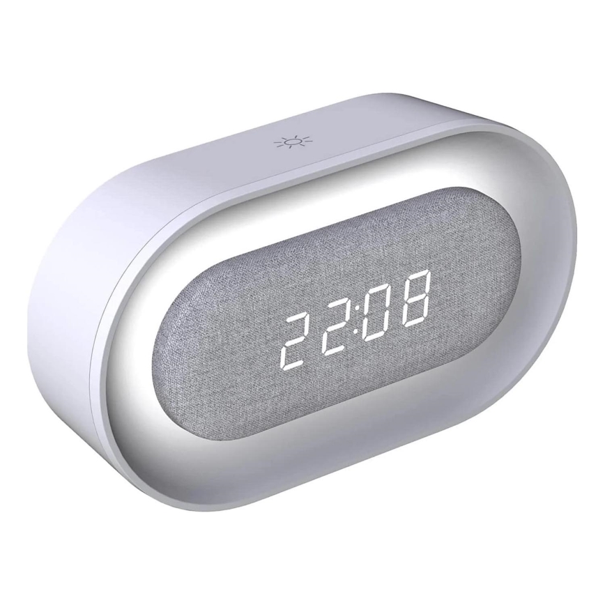 LED állítható fényerejű éjszakai lámpa ébresztőórával KAJA LED/1,3W/5V 3000K