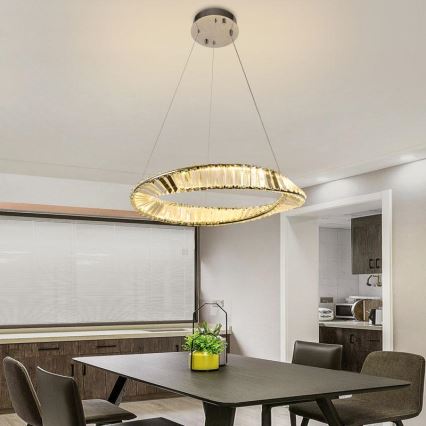 LED állítható fényerejű kristály csillár kábellel LED/40W/230V 3000-6500K + távirányító