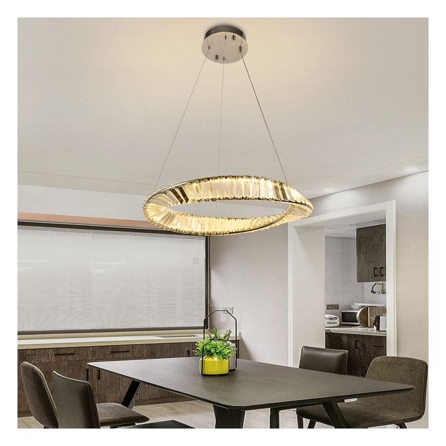 LED állítható fényerejű kristály csillár kábellel LED/40W/230V 3000-6500K + távirányító