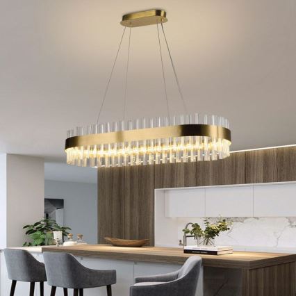 LED állítható fényerejű kristály csillár kábelre LED/45W/230V 3000-6500K + távirányító