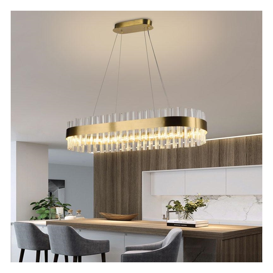 LED állítható fényerejű kristály csillár kábelre LED/45W/230V 3000-6500K + távirányító