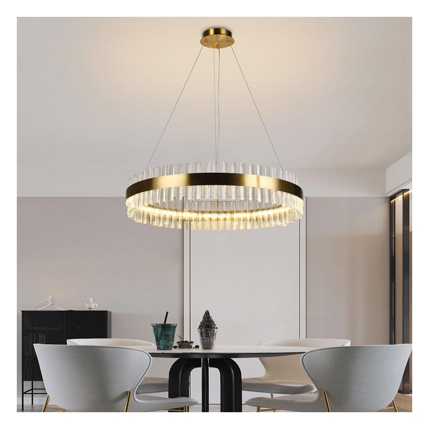 LED állítható fényerejű kristály csillár kábelre LED/55W/230V 3000-6500K + távirányítóval