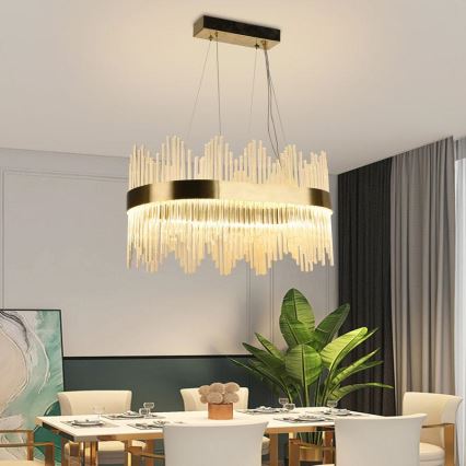 LED állítható fényerejű kristály csillár kábelre LED/70W/230V 3000-6500K + távirányító