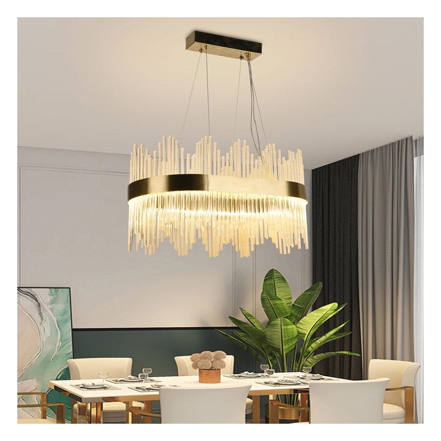 LED állítható fényerejű kristály csillár kábelre LED/70W/230V 3000-6500K + távirányító