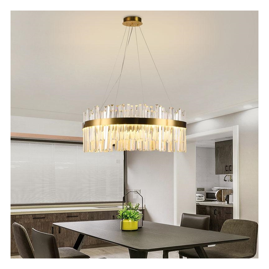 LED állítható fényerejű kristály csillár kábelre LED/80W/230V 3000-6500K + távirányító