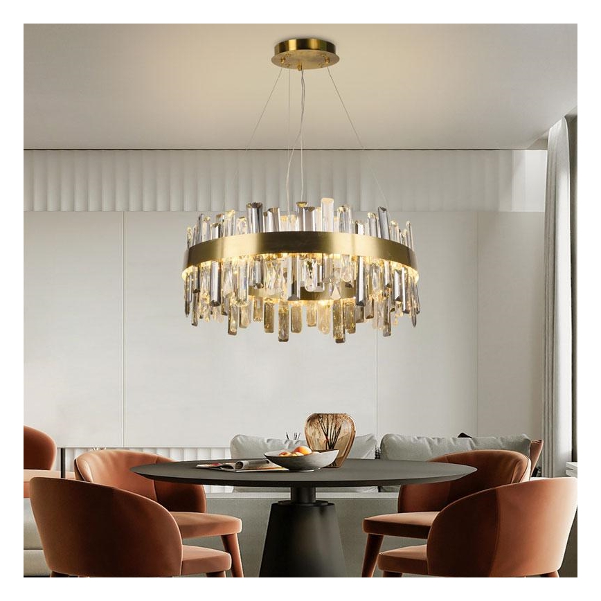 LED állítható fényerejű kristály csillár kábelre LED/80W/230V 3000-6500K + távirányító