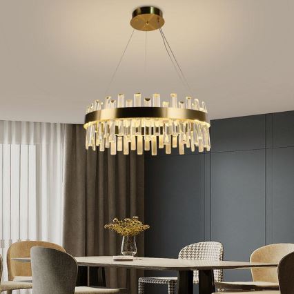 LED állítható fényerejű kristály csillár kábelre LED/80W/230V 3000-6500K + távirányító