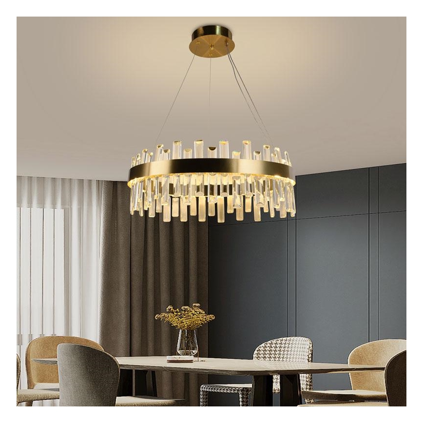 LED állítható fényerejű kristály csillár kábelre LED/80W/230V 3000-6500K + távirányító