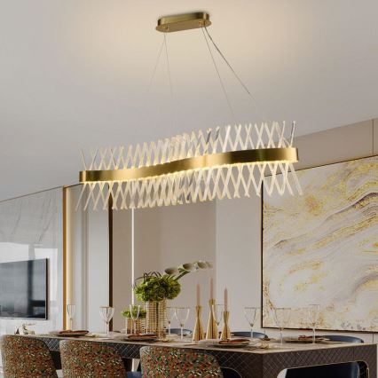 LED állítható fényerejű kristály csillár kábellel LED/95W/230V 3000-6500K + távirányítóval