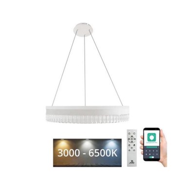LED állítható fényerejű kristály csillár kábelre LED/80W/230V 3000-6500K fehér + távirányító