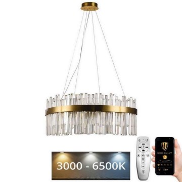LED állítható fényerejű kristály csillár kábelre LED/80W/230V 3000-6500K + távirányító