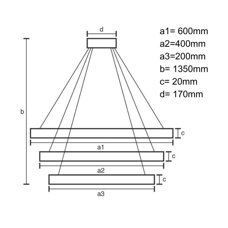 LED dimmelhető függeszték kábelre LED/90W/230V 3000-6500K átm. 60 cm + távirányító