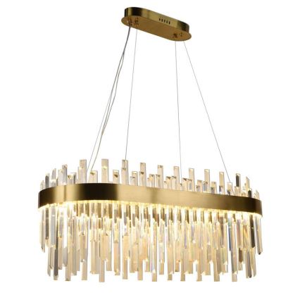 LED állítható fényerejű kristály csillár kábelre LED/100W/230V 3000-6500K arany + távirányító
