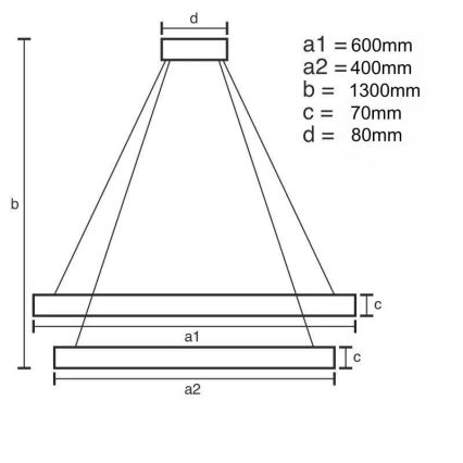 LED állítható fényerejű kristály csillár kábellel LED/65W/230V 3000-6500K + távirányító