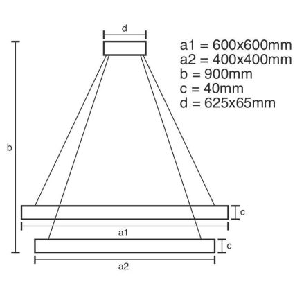 LED Fényerőszabályzós csillár kábellel LED/90W/230V 3000-6500K + távirányítóval