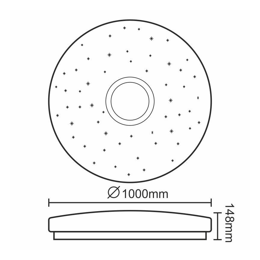 LED dimmelhető mennyezeti lámpa LED/150W/230V + távirányító