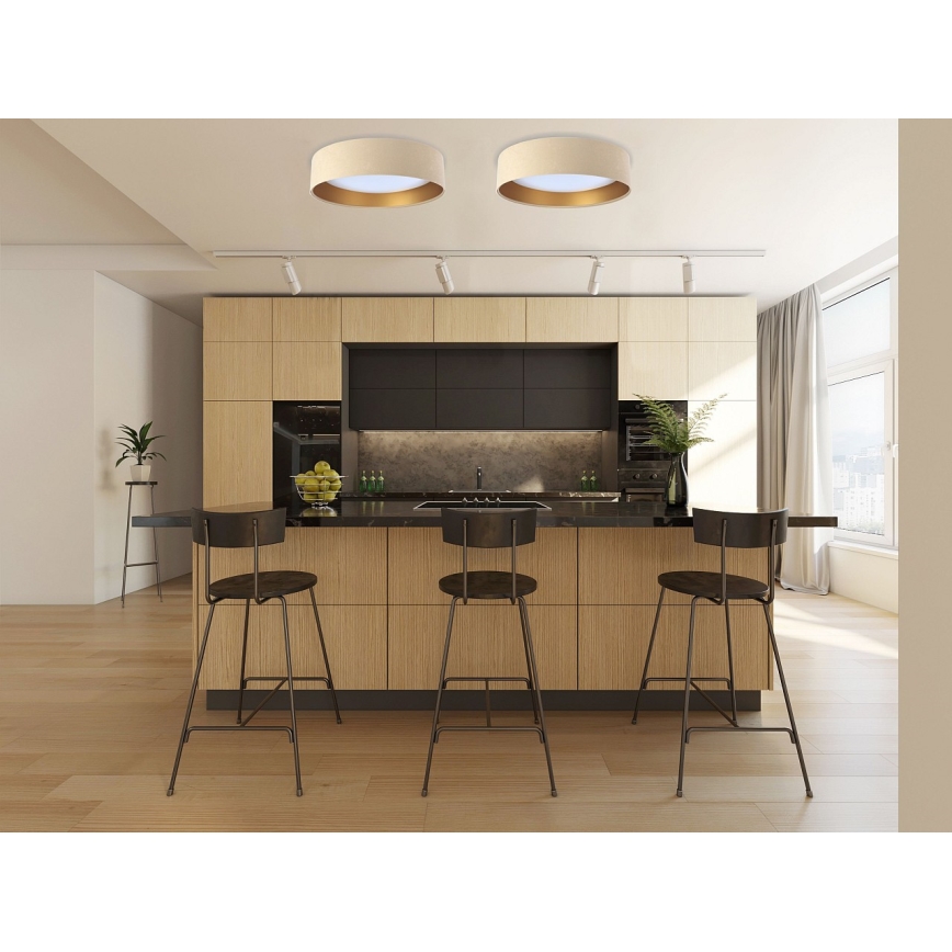 LED Dimmeres mennyezeti lámpa SMART GALAXY LED/24W/230V átm. 44 cm bézs/arany 3000-6500K + távirányító