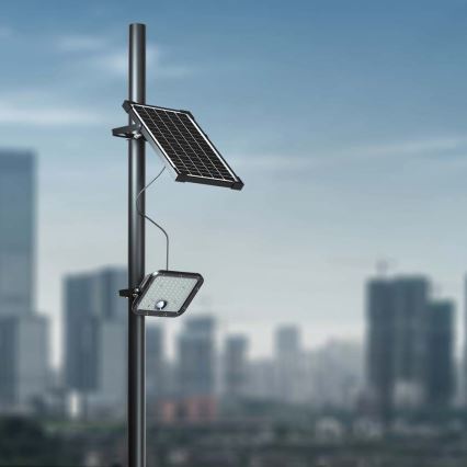 LED dimmelhető napelemes reflektor érzékelővel LED/10W/3,7V 4000/6000K IP65 3600 mAh + távirányító