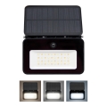 LED állítható fényerejű napelemes reflektor mozgás- és alkonyatérzékelővel LED/6W/3,7V 2200 mAh 3000/4000/6500K IP65