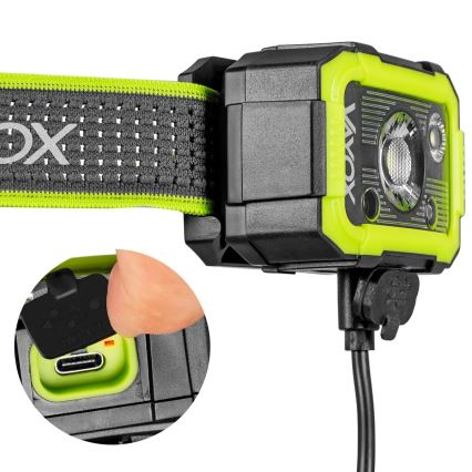 LED, fényerőszabályozható, érzékelős, újratölthető fejlámpa LED/10W/5V IP66 750 lm 1500 mAh