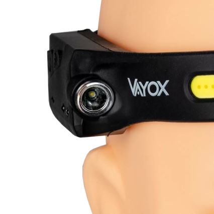 LED állítható fényerejű újratölthető fejlámpa szenzorral 2xLED/5V IP44 350 lm 1200 mAh