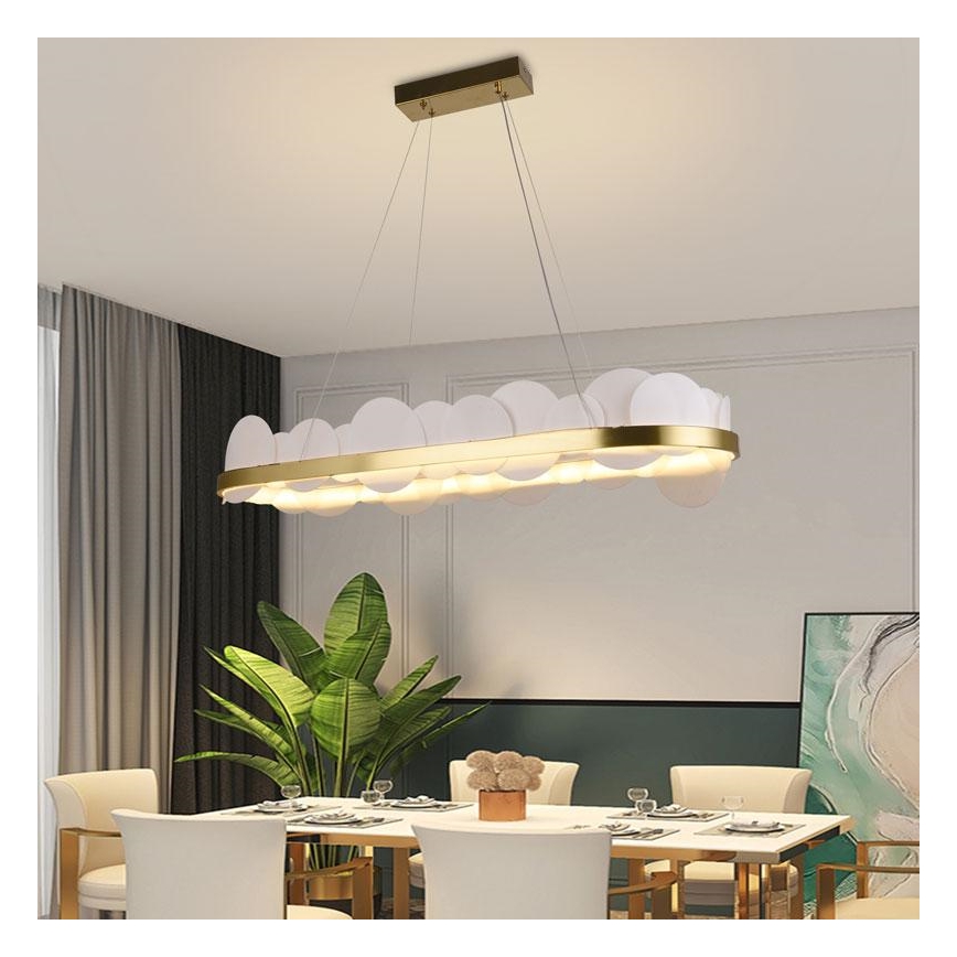 LED Fényerőszabályzós csillár kábelre LED/50W/230V 3000-6500K arany + távirányító