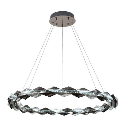 LED állítható fényerejű kristály csillár kábelre LED/55W/230V 3000-6500K fényes króm + távirányító