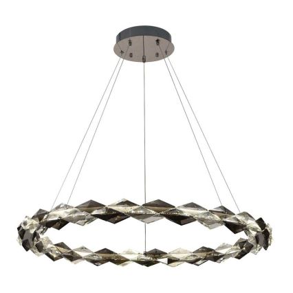 LED állítható fényerejű kristály csillár kábelre LED/55W/230V 3000-6500K fényes króm + távirányító