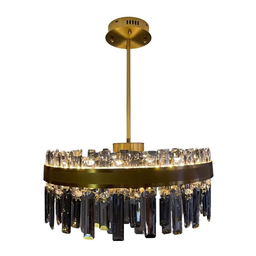 LED állítható fényerejű kristály csillár rúdon LED/80W/230V 3000-6500K + távirányító