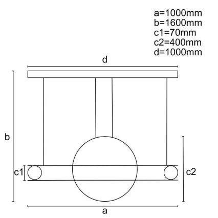LED Fényerőszabályzós csillár kábellel LED/95W/230V 3000-6500K + távirányító