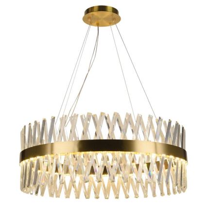 LED állítható fényerejű kristály csillár kábelre LED/110W/230V 3000-6500K arany + távirányító