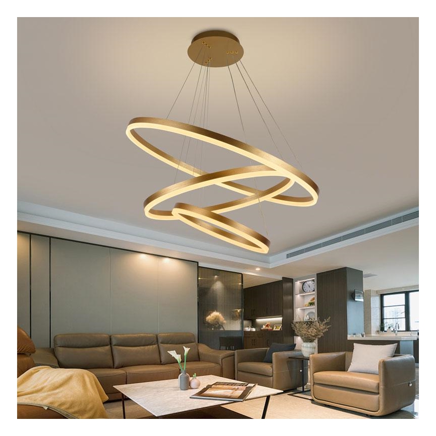 LED Fényerőszabályzós csillár kábellel LED/125W/230V 3000-6500K átm. 80 cm + távirányító