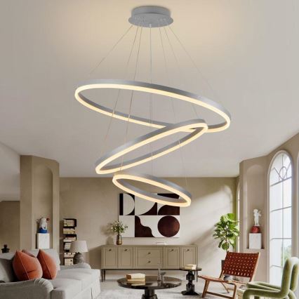LED Fényerőszabályzós csillár kábellel LED/125W/230V 3000-6500K átm. 80 cm + távirányító