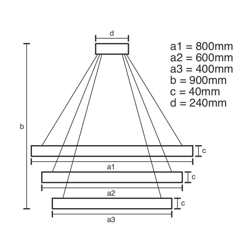 LED Fényerőszabályzós csillár kábellel LED/125W/230V 3000-6500K átm. 80 cm + távirányító