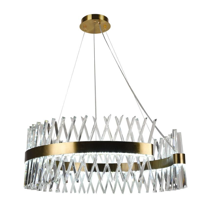 LED állítható fényerejű kristály csillár kábelre LED/175W/230V 3000-6500K arany + távirányító