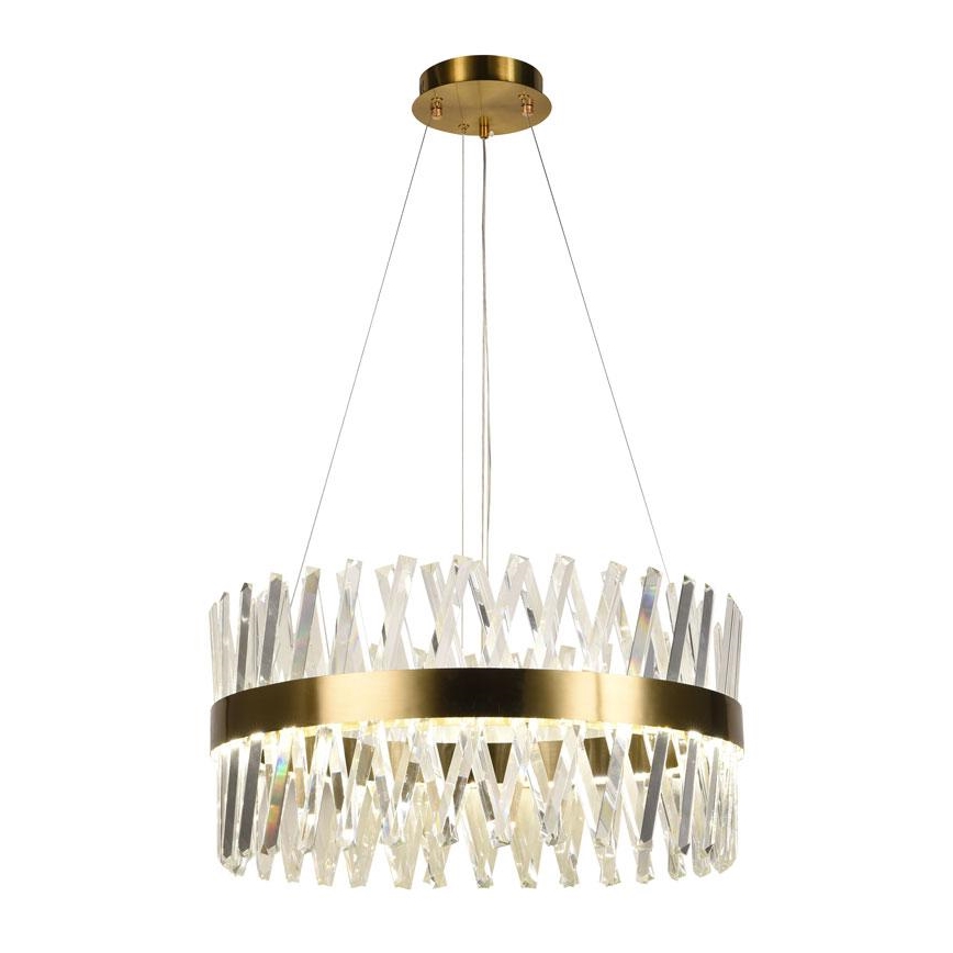 LED állítható fényerejű kristály csillár kábelre LED/80W/230V 3000-6500K arany + távirányító